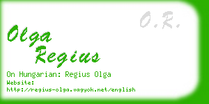 olga regius business card